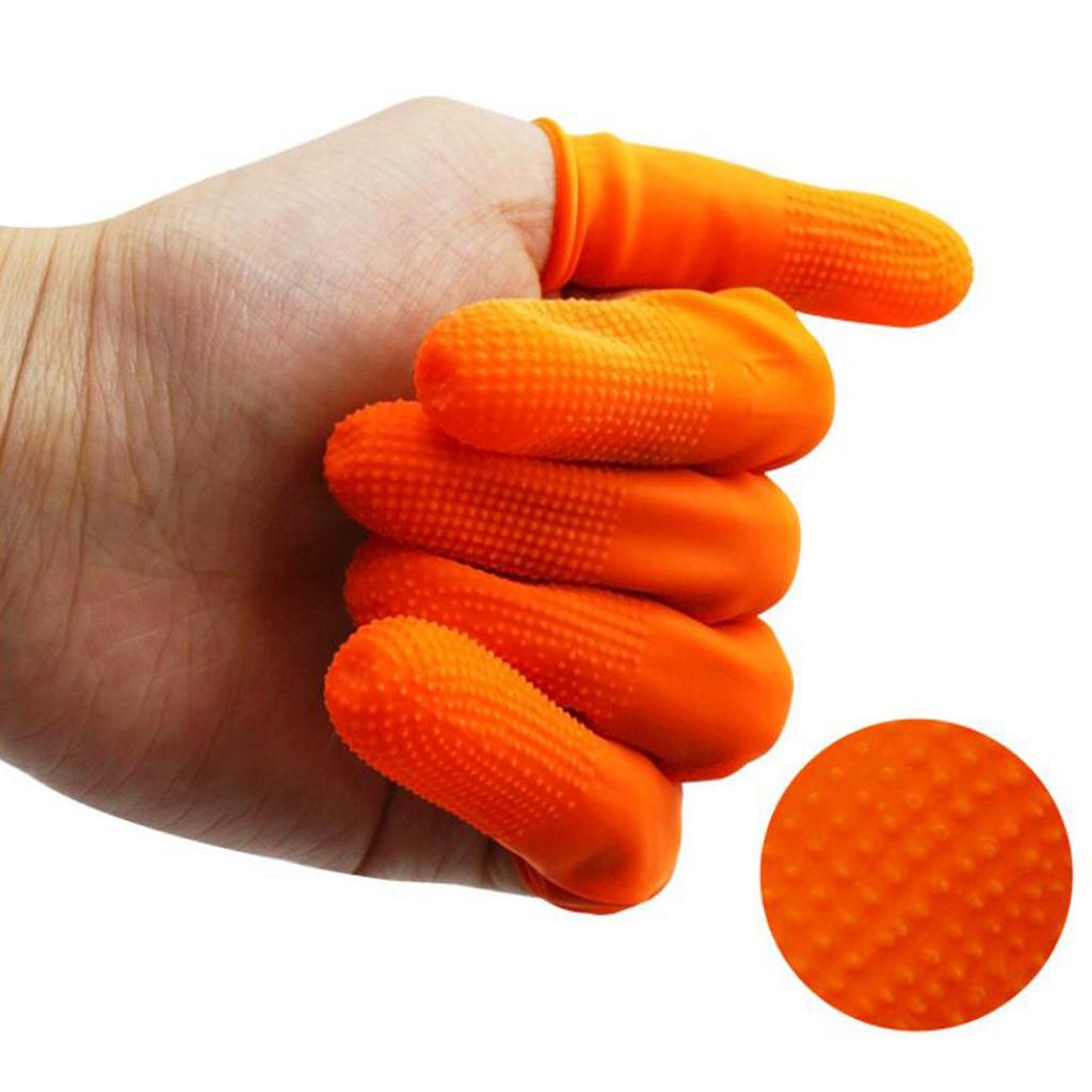 2x100Pieces Disposable Latex Non-Slip Fingertips Gloves Set
