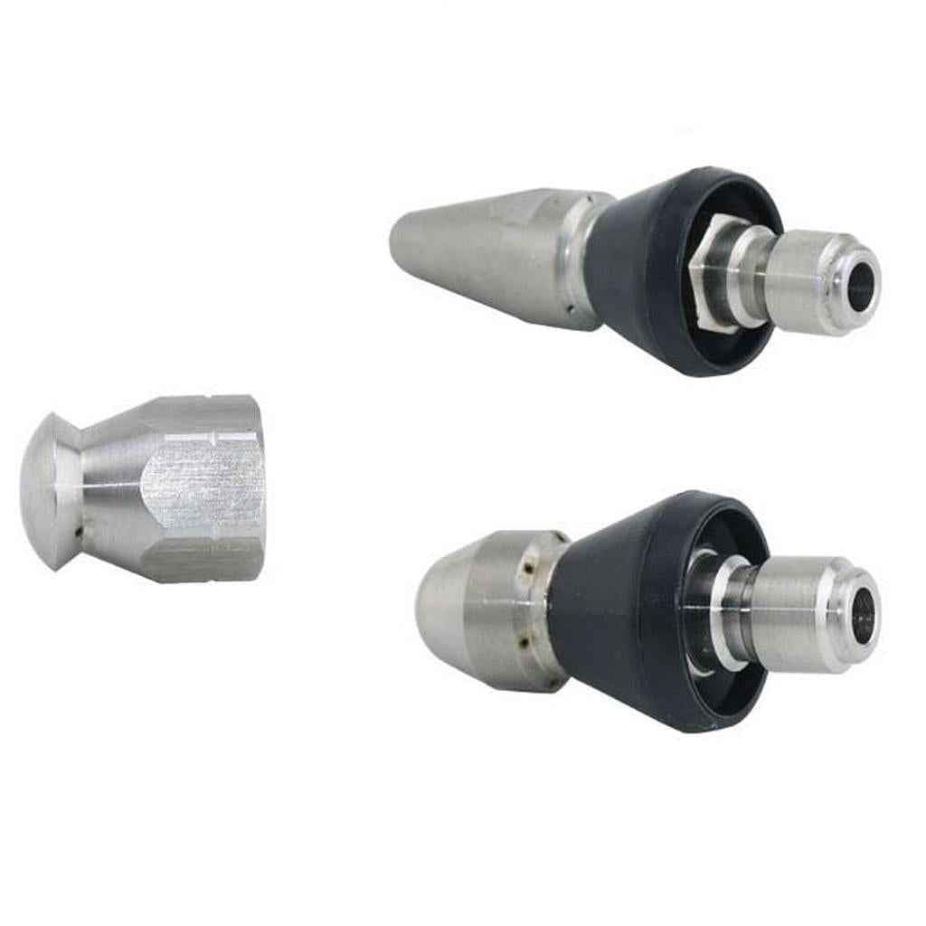 1/4inch Quick Connector Rotary Sewer Cleaning Nozzle Stainless Steel Pressure Washer Jetter Nozzle Pipe Drain Washing Tools Head