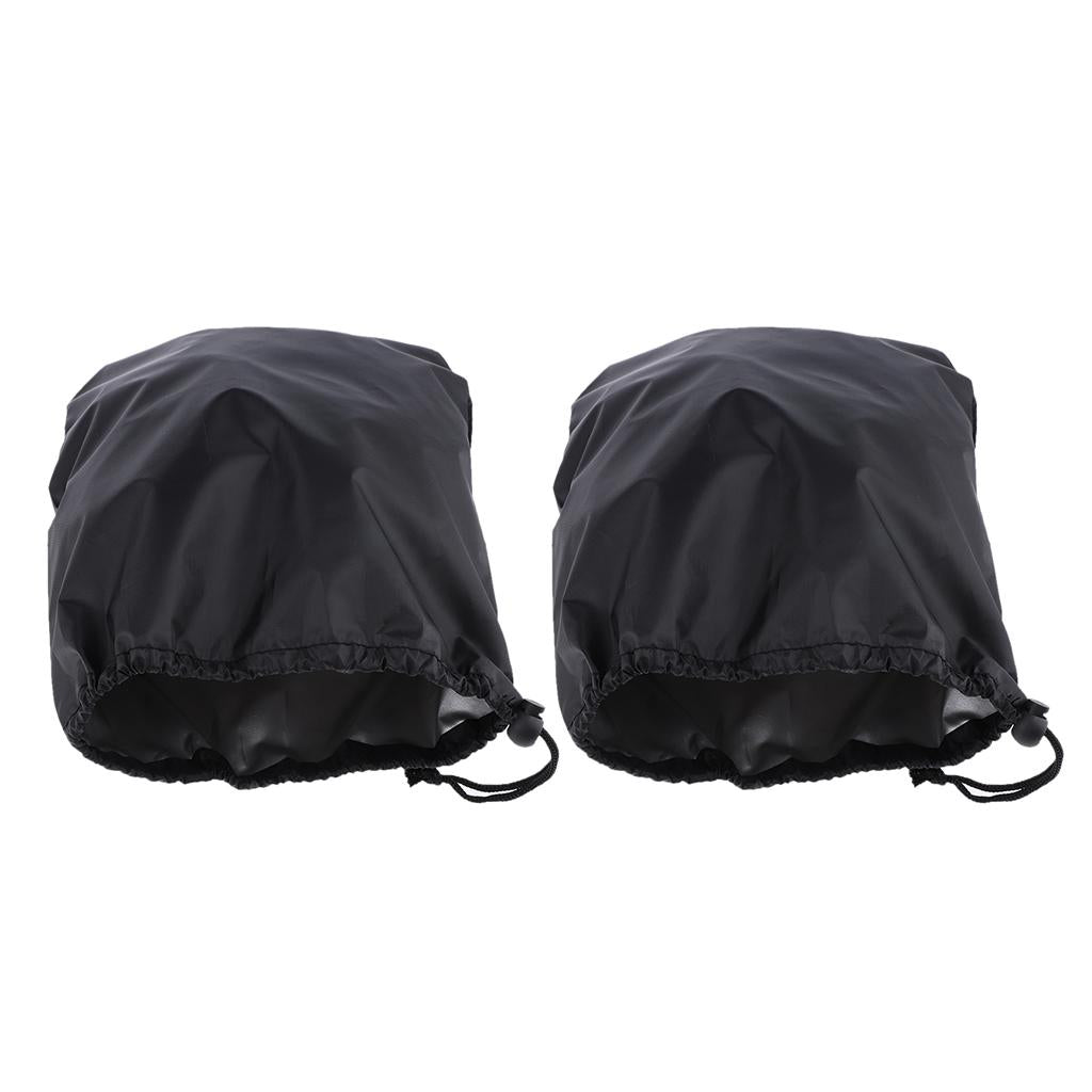 2x2PCS Universal Automobile Rearview Mirror Dust /Snow Cover Waterproof Black