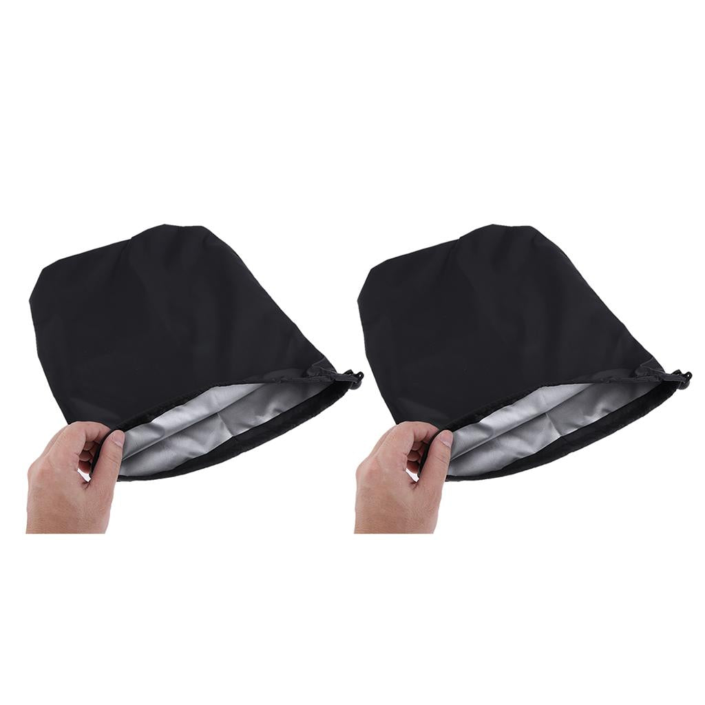 4x2PCS Universal Automobile Rearview Mirror Dust /Snow Cover Waterproof Black
