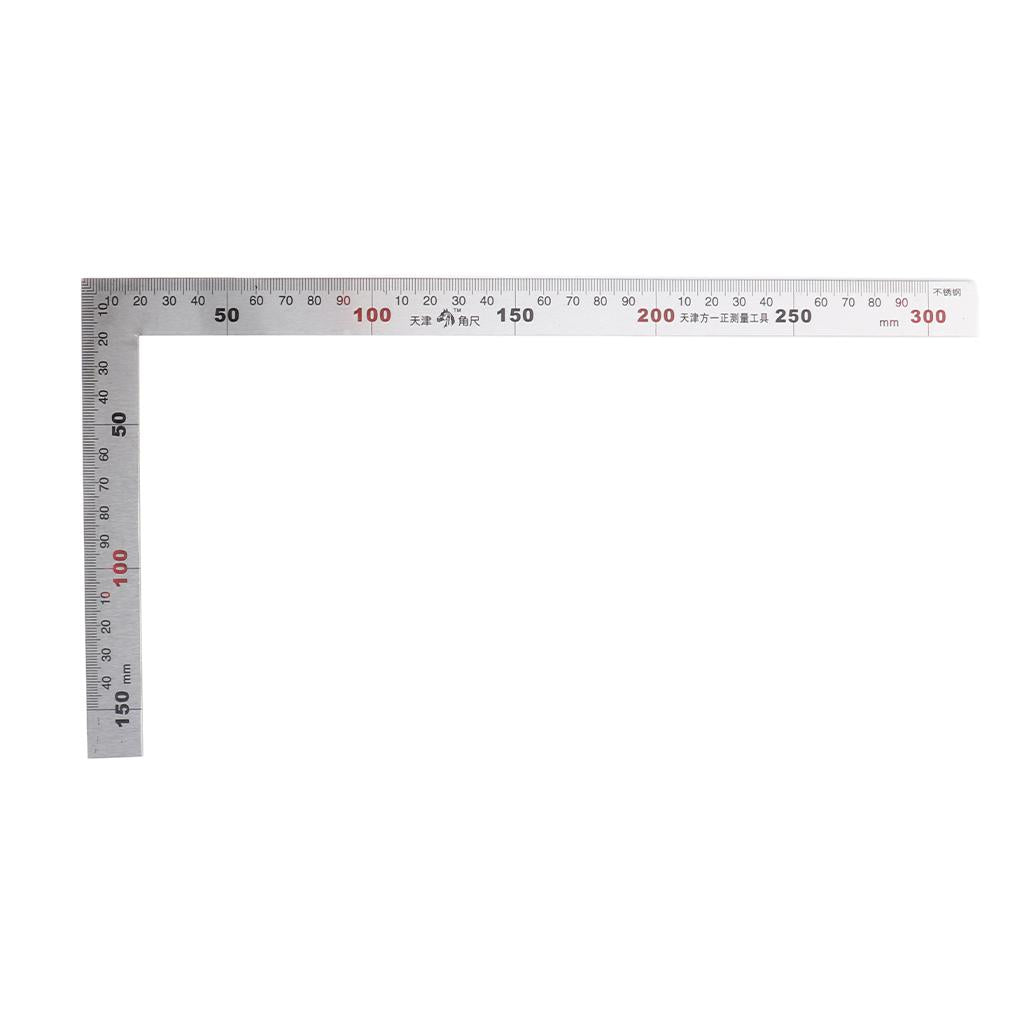 2xSquare Stainless Steel Measure Ruler Engineer Carpenter Woodwork Tool