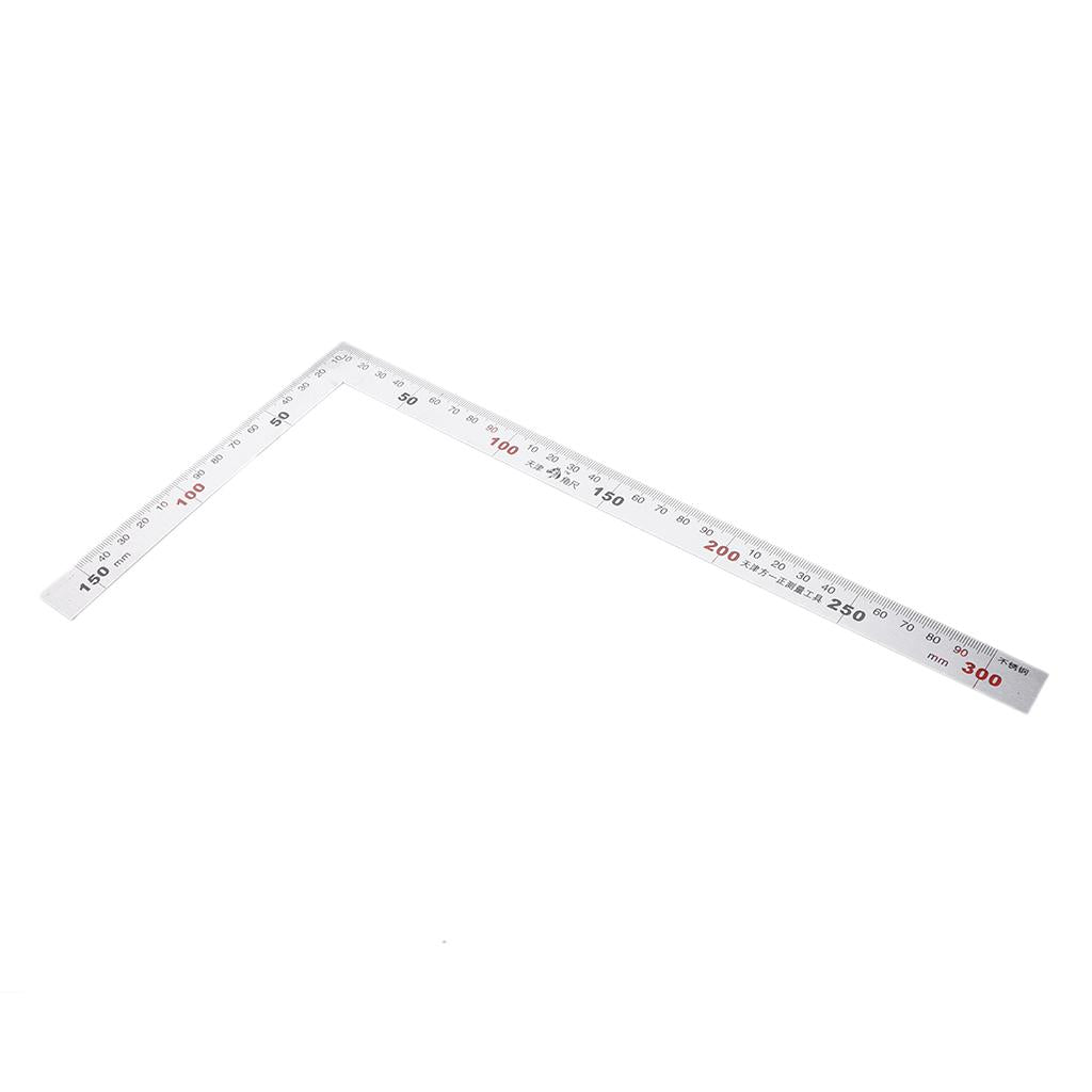 2xSquare Stainless Steel Measure Ruler Engineer Carpenter Woodwork Tool