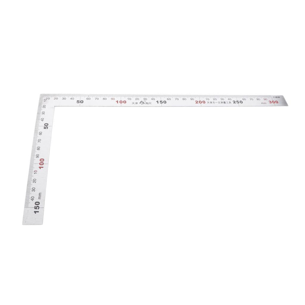 2xSquare Stainless Steel Measure Ruler Engineer Carpenter Woodwork Tool