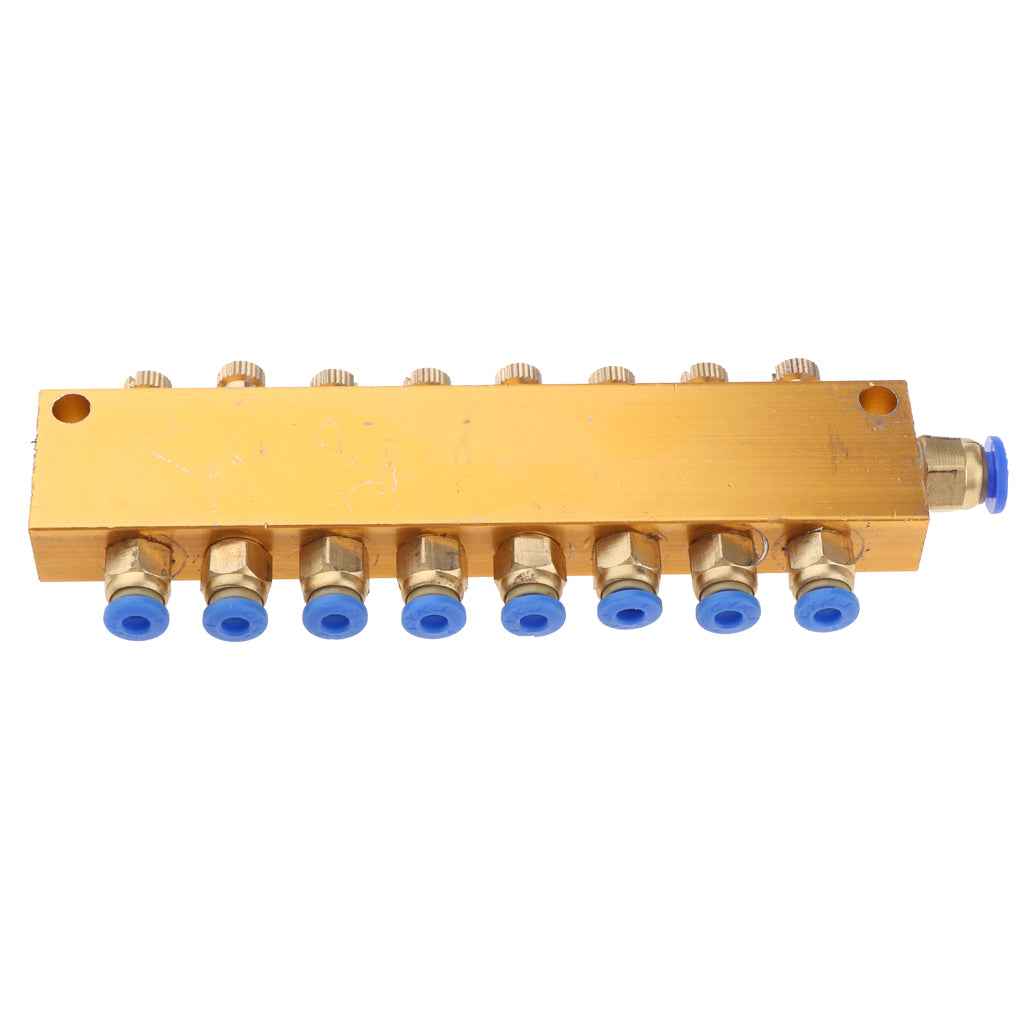 Brass 8-12 Way Adjustable Lube Oil Distributor Value Manifold Block 8 Way