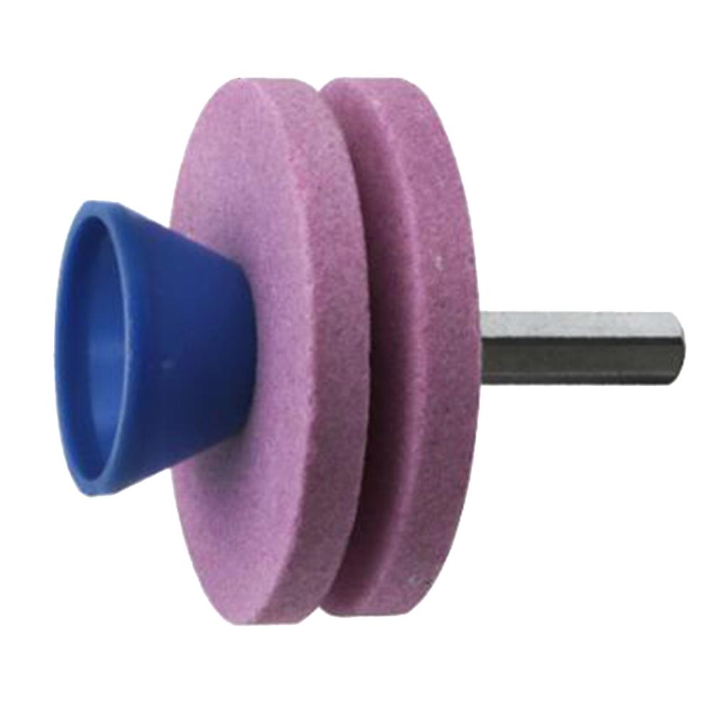 4xLawn Mower Blade Sharpener Grinder Wheel Stone for Power Drill Pink