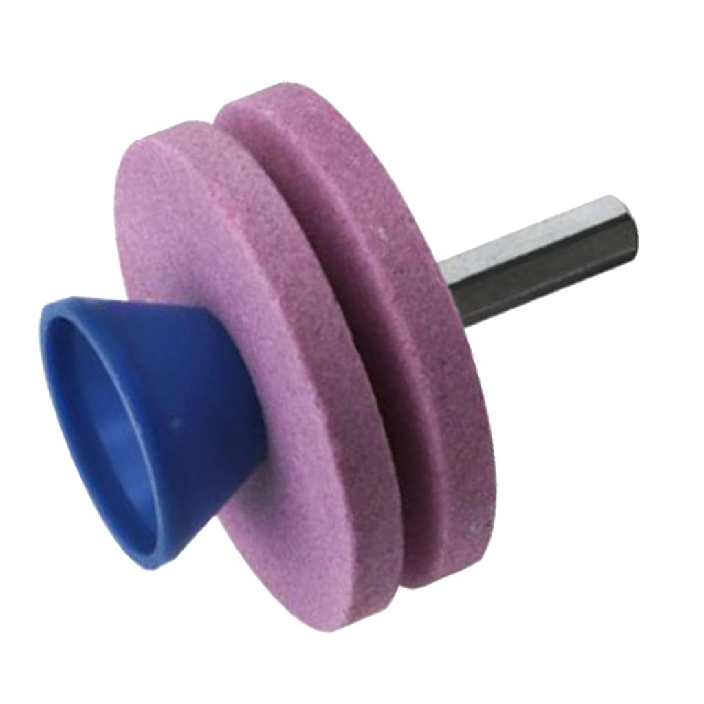 4xLawn Mower Blade Sharpener Grinder Wheel Stone for Power Drill Pink