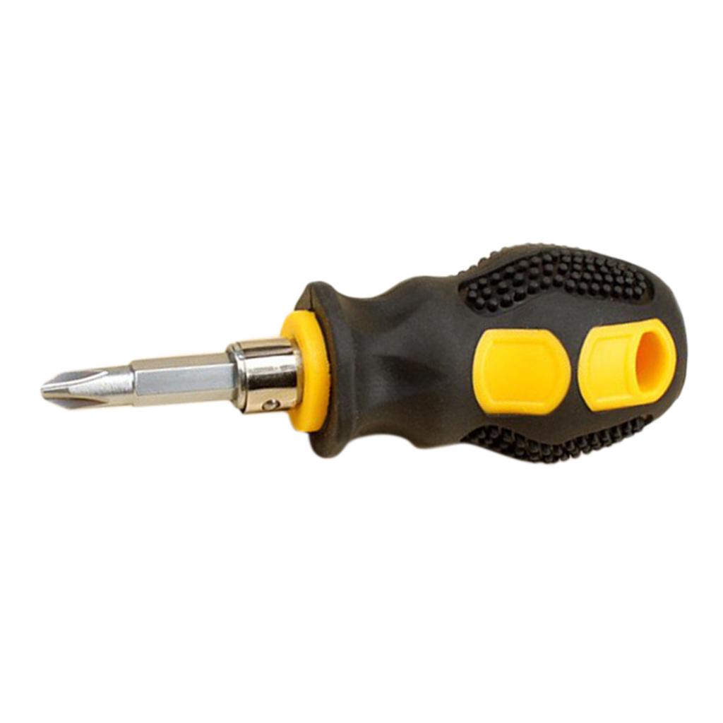 2xShort Handle Mini Magnetic Screwdriver Repair Tools 2 in 1