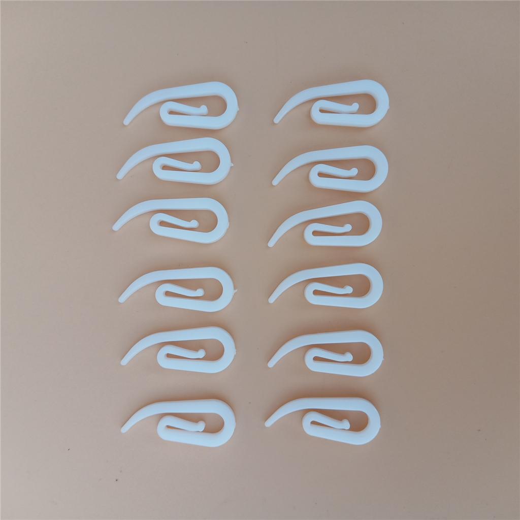 3xWhite Plastic Shower Curtain Rings Bathroom Door Curtain Accessory A 100pcs