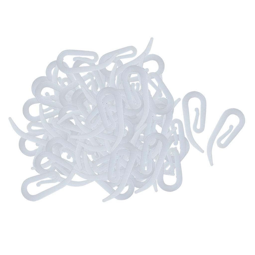 4xWhite Plastic Shower Curtain Rings Bathroom Door Curtain Accessory A 100pcs