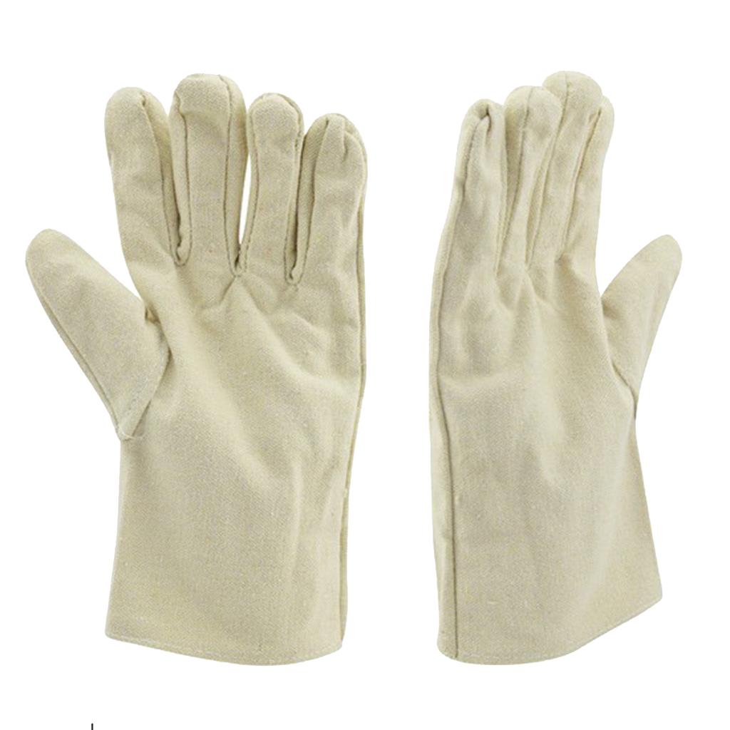 3xDurable Anti-slip Canvas Garden Gloves Safety Protection Grip Work Gloves