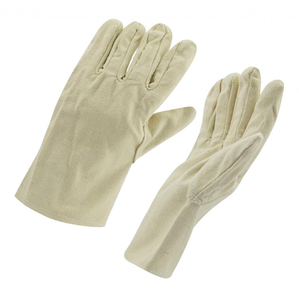 4xDurable Anti-slip Canvas Garden Gloves Safety Protection Grip Work Gloves