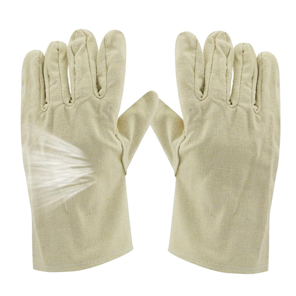 4xDurable Anti-slip Canvas Garden Gloves Safety Protection Grip Work Gloves
