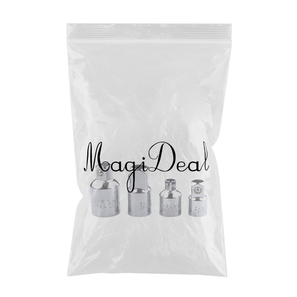 4x4pcs 1/4 3/8 1/2 Drive Socket Adapter Converter Reducer Silver