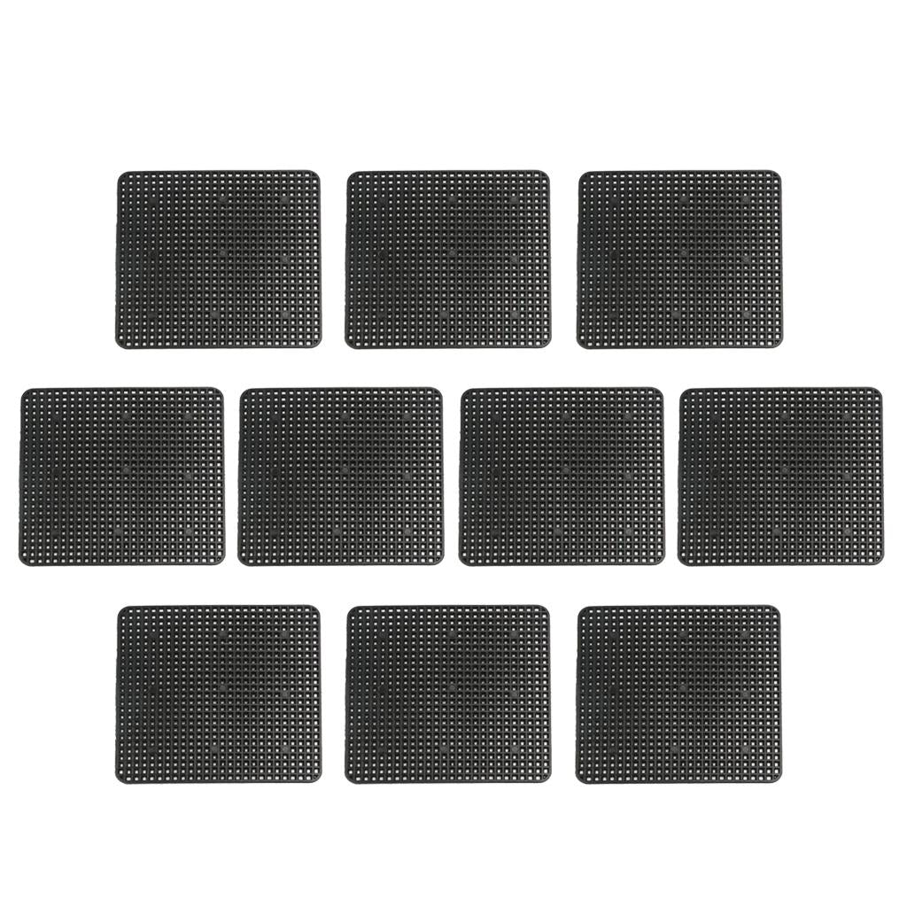 2xSquare Plastic Drainage Mesh Sheet Bonsai Flowerpot Bottom Net 12x12cm_10Pcs