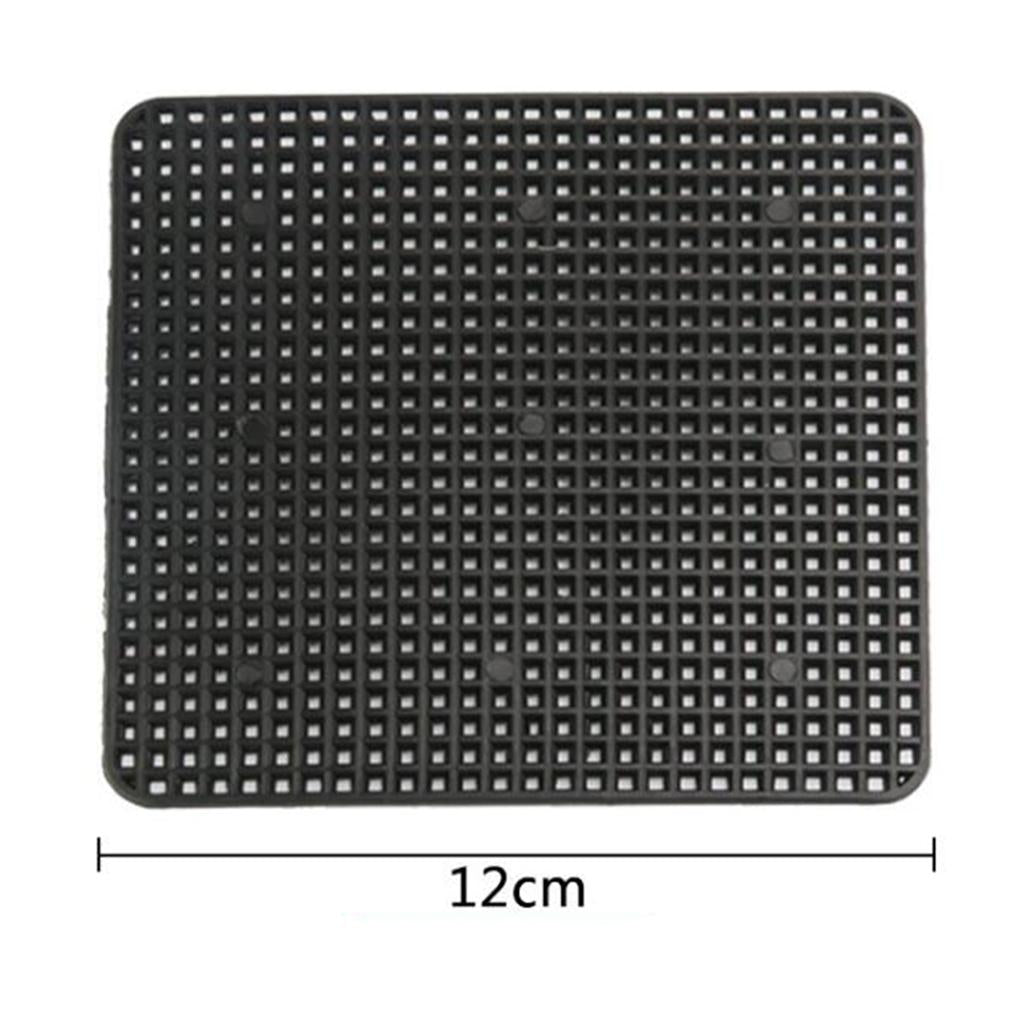 3xSquare Plastic Drainage Mesh Sheet Bonsai Flowerpot Bottom Net 12x12cm_10Pcs
