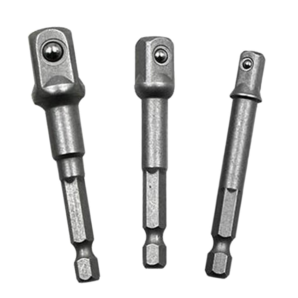 3x3 1/2 3/8" 1/4" Drill Bit Driver Extension Adapter Socket Connector"