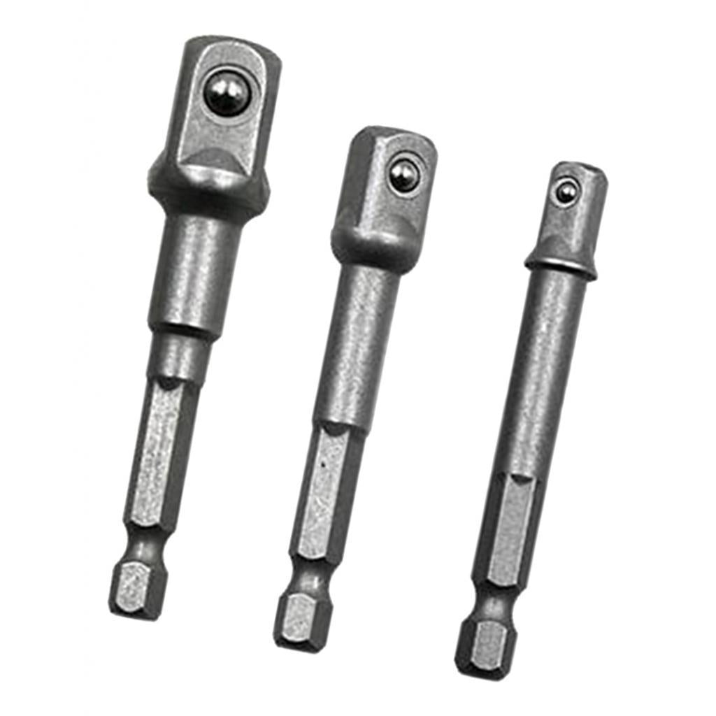 4x3 1/2 3/8" 1/4" Drill Bit Driver Extension Adapter Socket Connector"