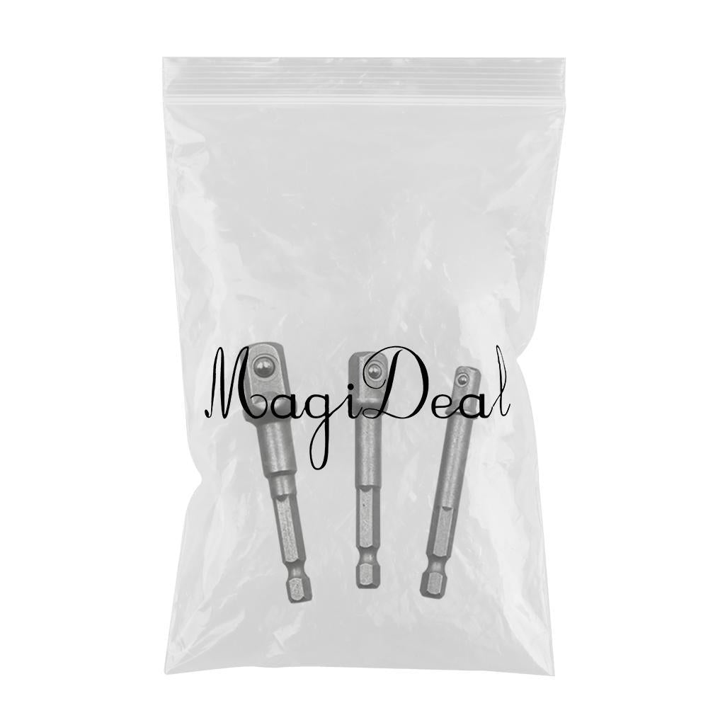 3x3 1/2 3/8" 1/4" Drill Bit Driver Extension Adapter Socket Connector"
