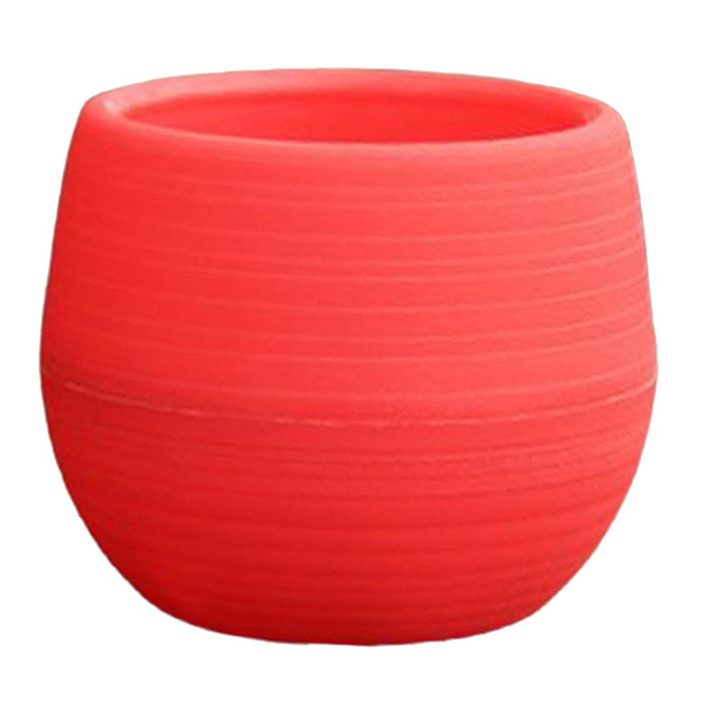 3xSmall Cactus Succulent Planters Indoor Flower Pots with Drainage Hole Red