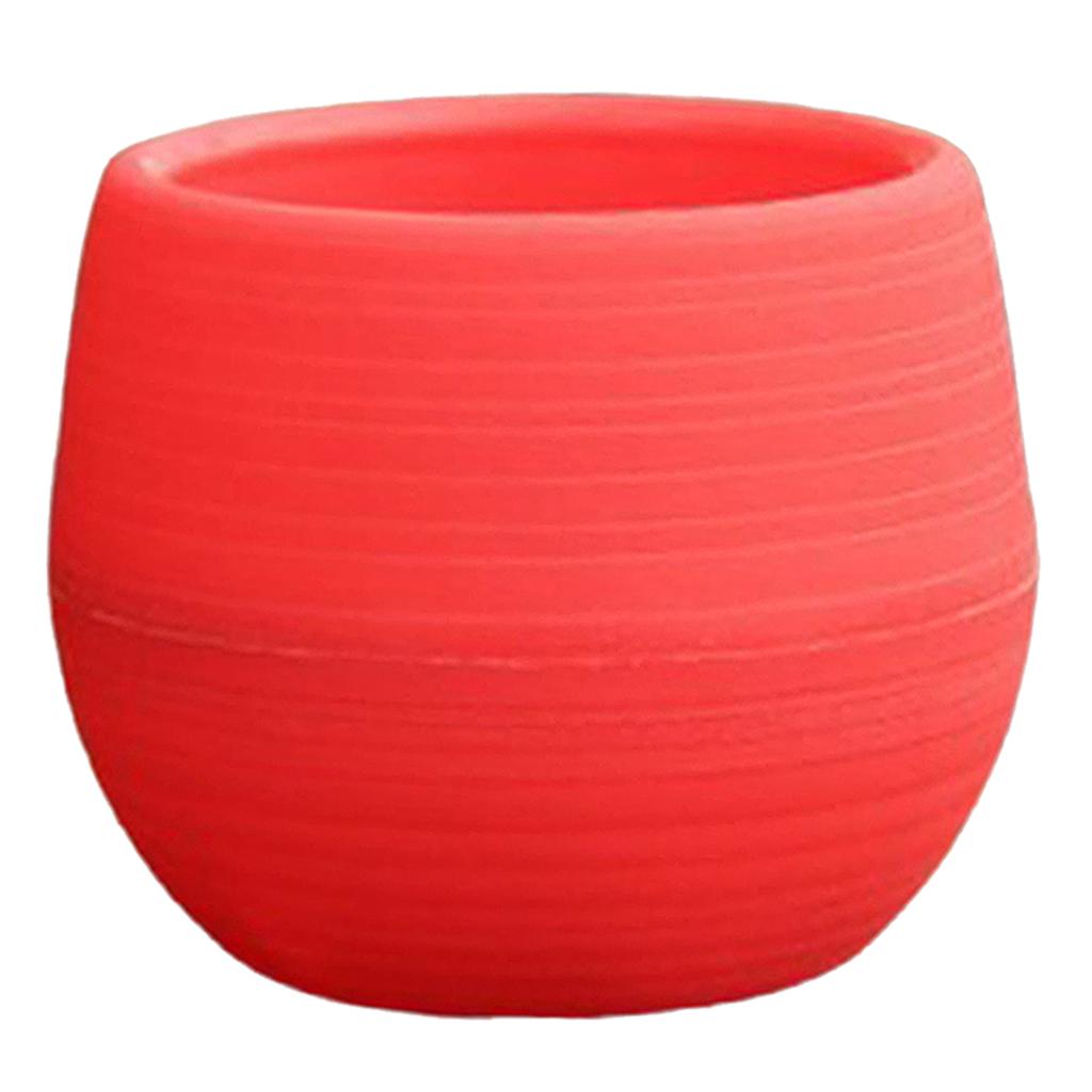 2xSmall Cactus Succulent Planters Indoor Flower Pots with Drainage Hole Red