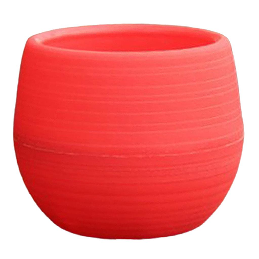 4xSmall Cactus Succulent Planters Indoor Flower Pots with Drainage Hole Red