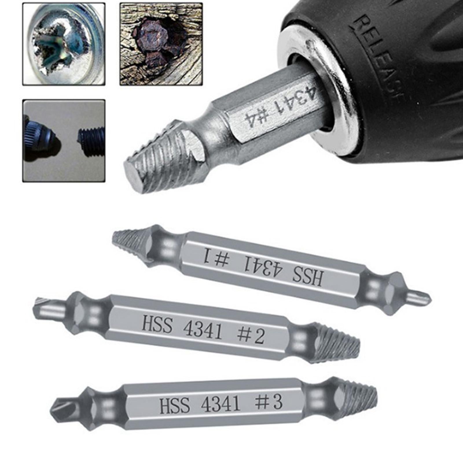 3x5 Pcs Broken Bolt Damage Screw Remover Extractor Drill Bits Stud Reverse Set
