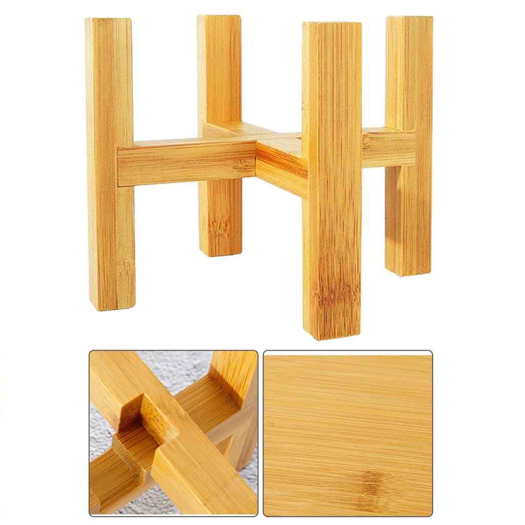 Wooden Flower Pot Holder Strong Bonsai Stand Four-legged Succulent Tray S