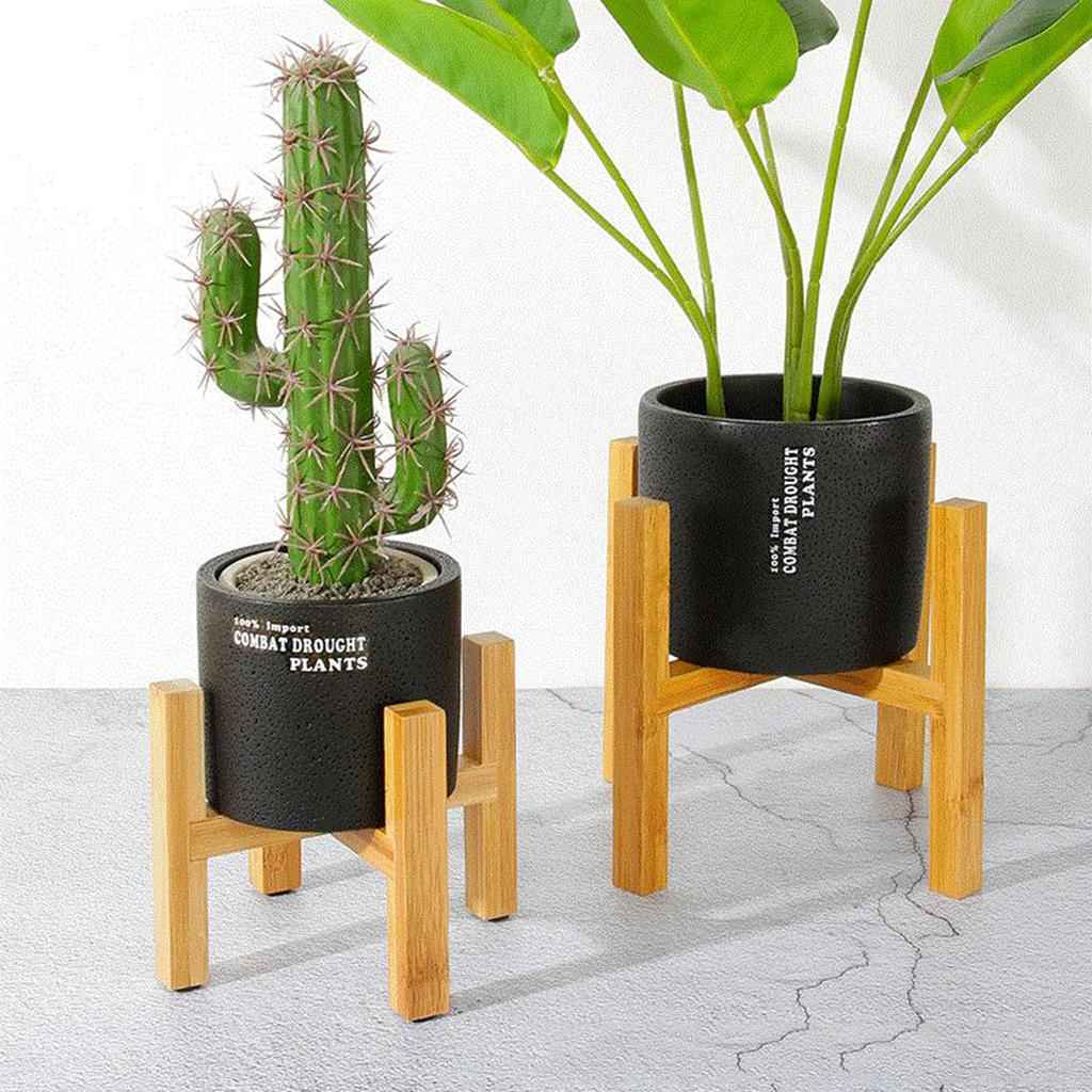 Wooden Flower Pot Holder Strong Bonsai Stand Four-legged Succulent Tray S