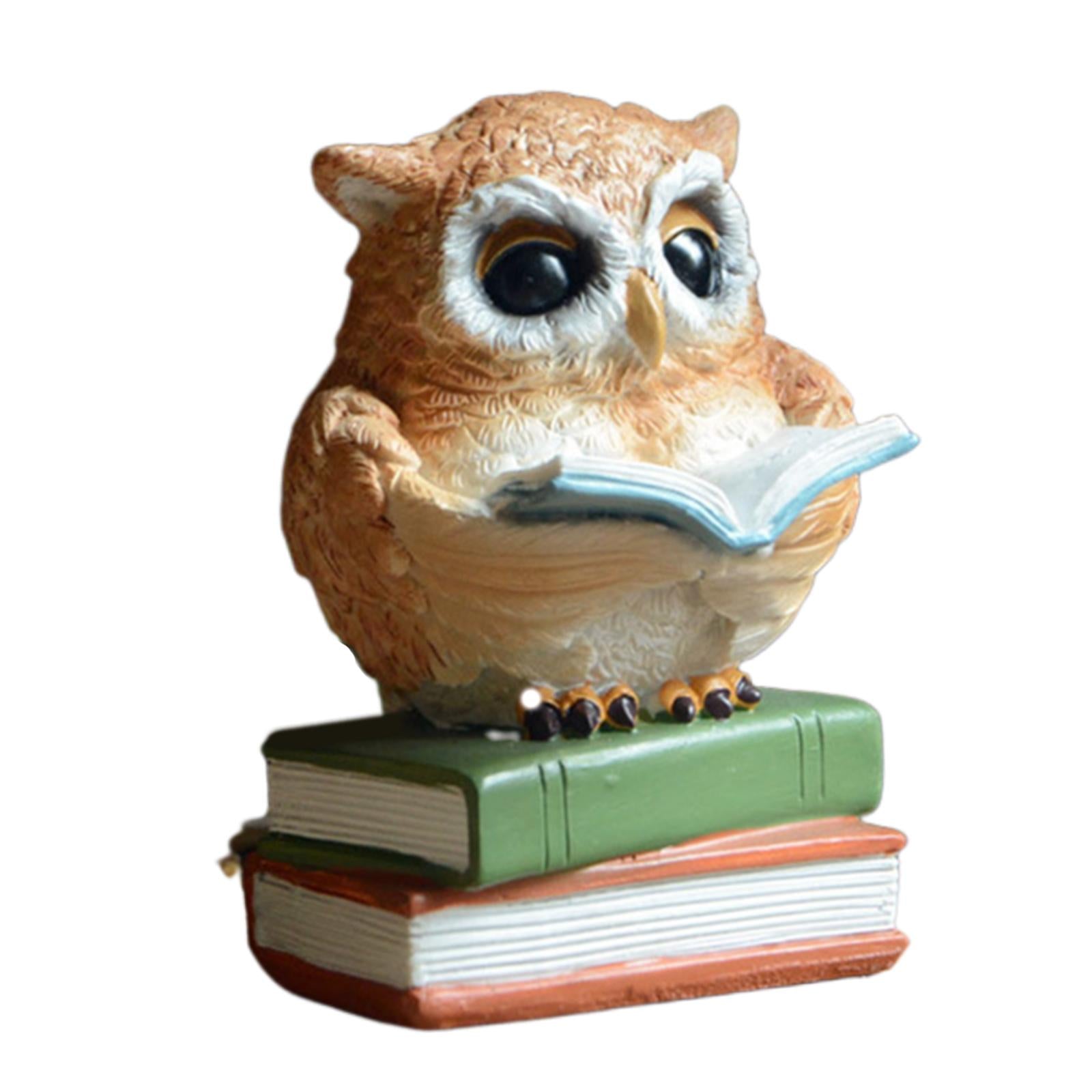 Cute Resin Owl Figurines Miniatures Garden Lawn Pots Decorations Accessories D