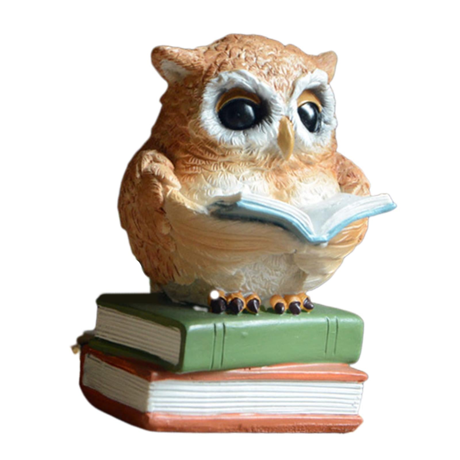 Cute Resin Owl Figurines Miniatures Garden Lawn Pots Decorations Accessories D