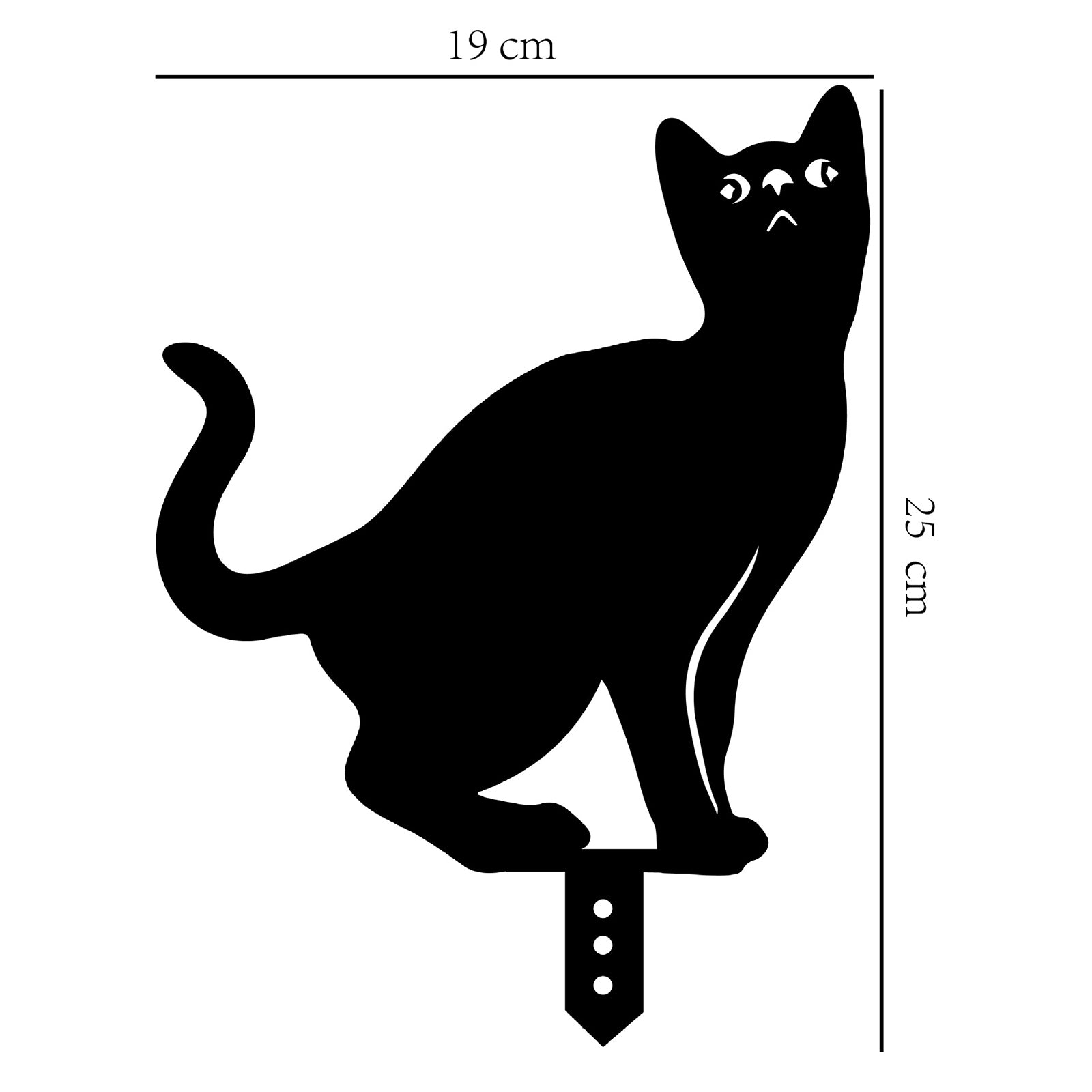 Cat Kitty Acrylic Animal Silhouette Stake Garden Yard Decor C 19x25cm