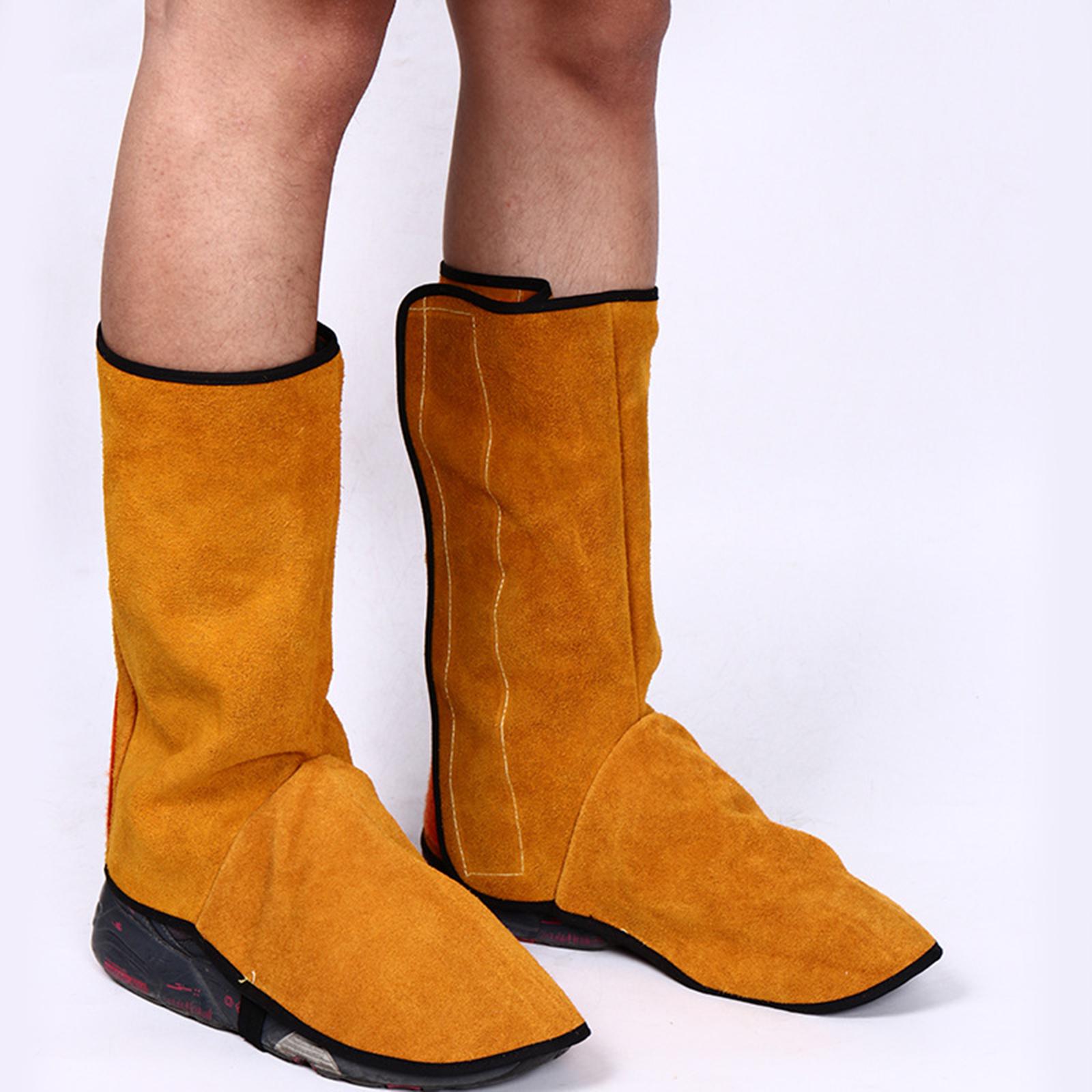 Cowhide Flame Resistant Work Welding Shoes Protection Leg Cover Protector