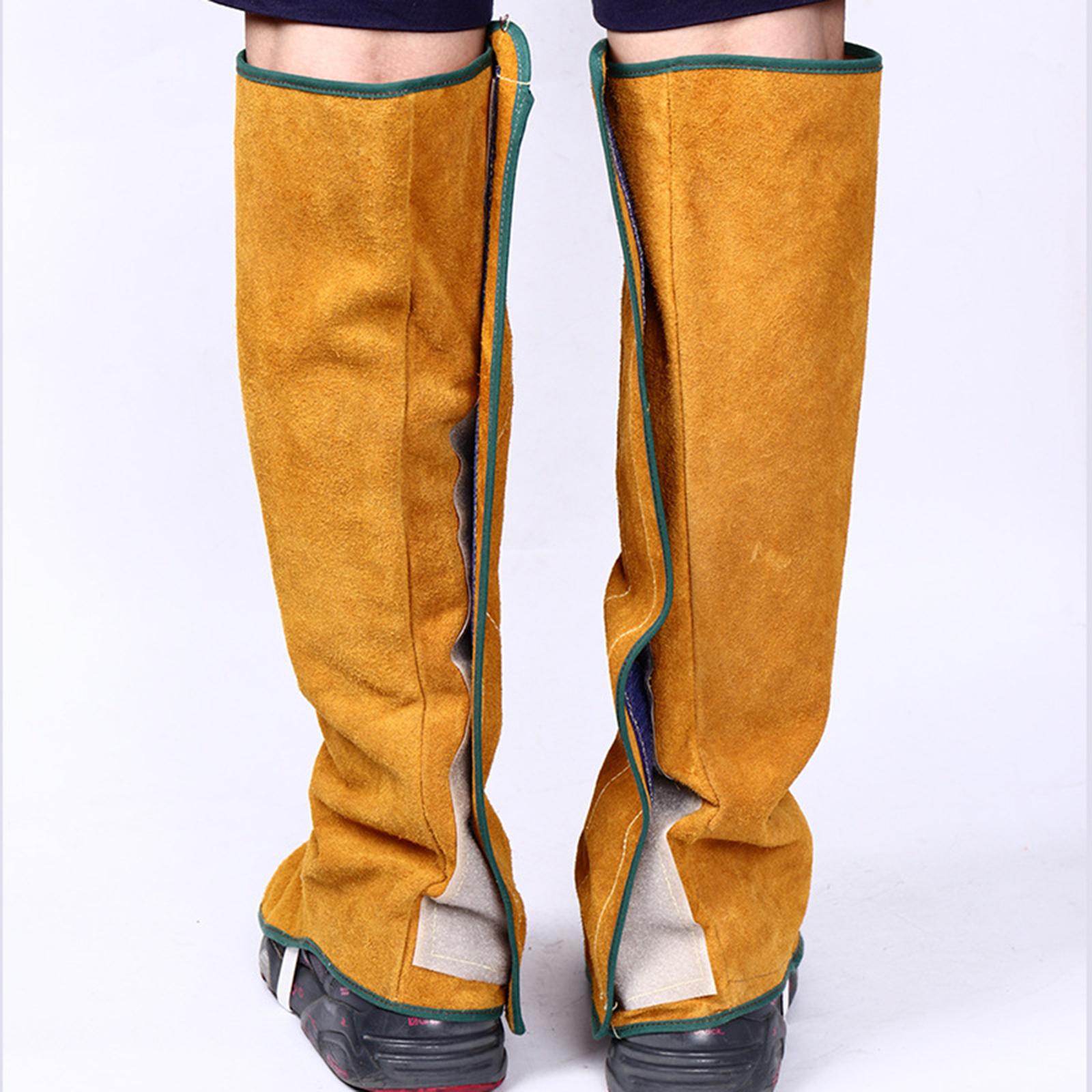 Cowhide Flame Resistant Work Welding Shoes Protection Leg Cover Protector