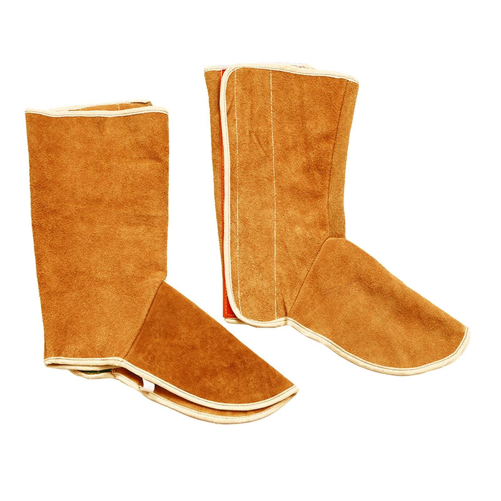 Cowhide Flame Resistant Work Welding Shoes Protection Leg Cover Protector