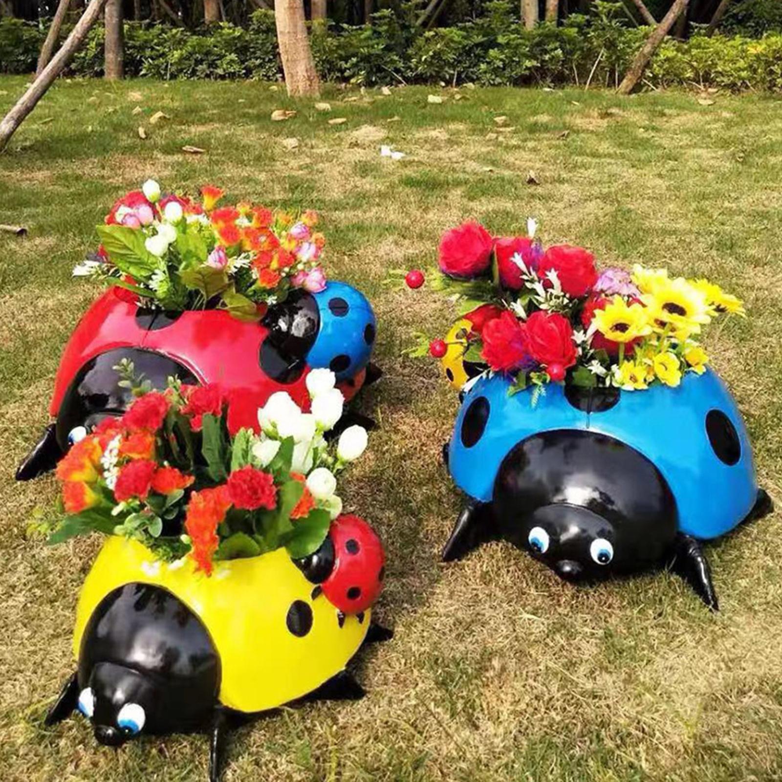 Creative Ladybug Succulent Cactus Pot Flower Pot Garden Home Decor Red