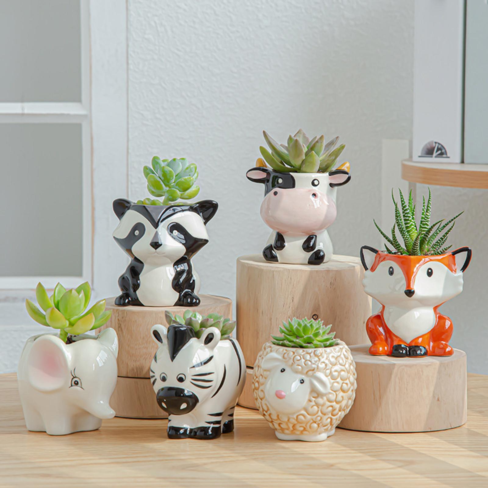 Cartoon Ceramic Plant Succulent Planter Desk Flower Pot Sheep 7x8.5x6.5cm