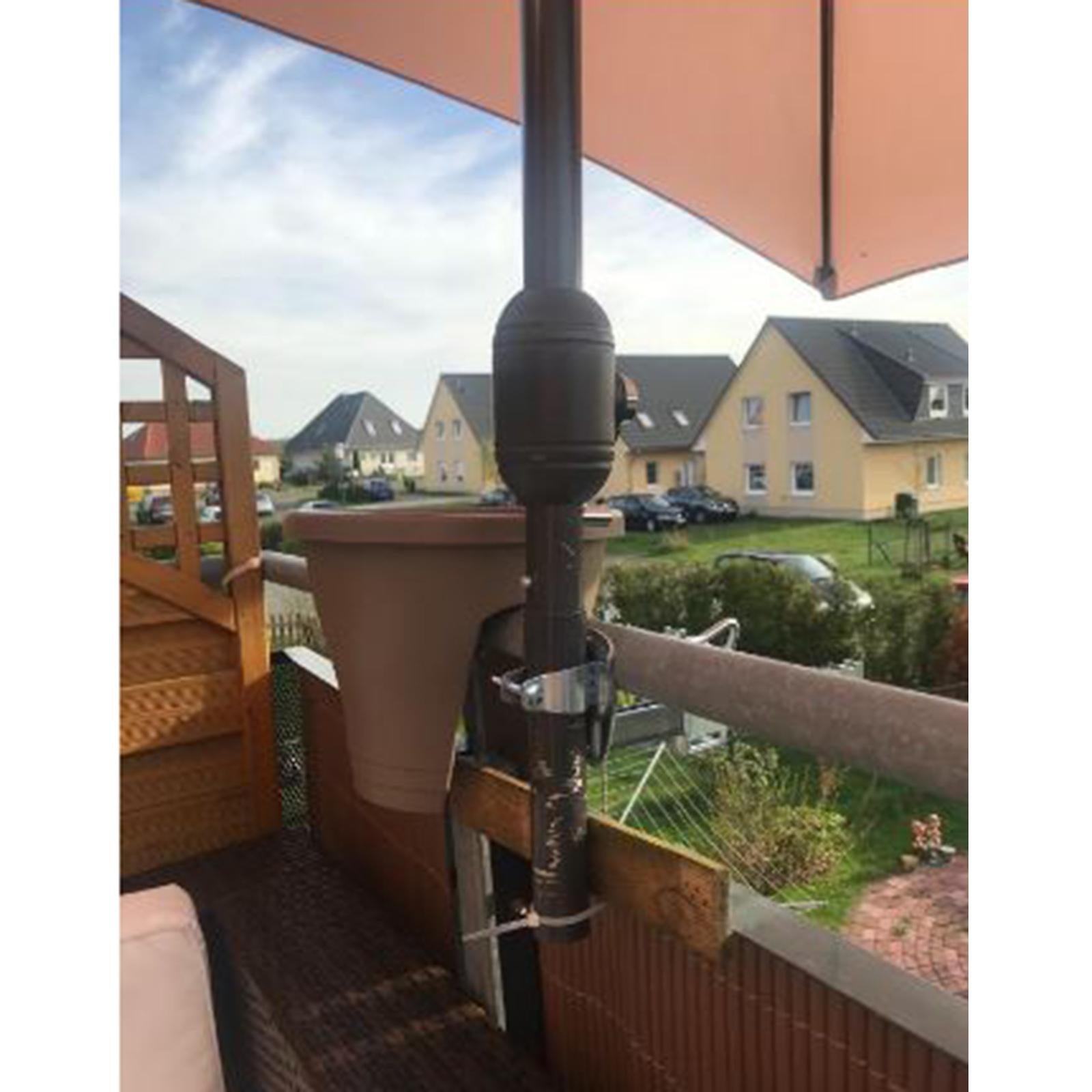 Beach Patio Umbrella Clamp Bench Buddy Parasol Stand Metal Bracket Holder