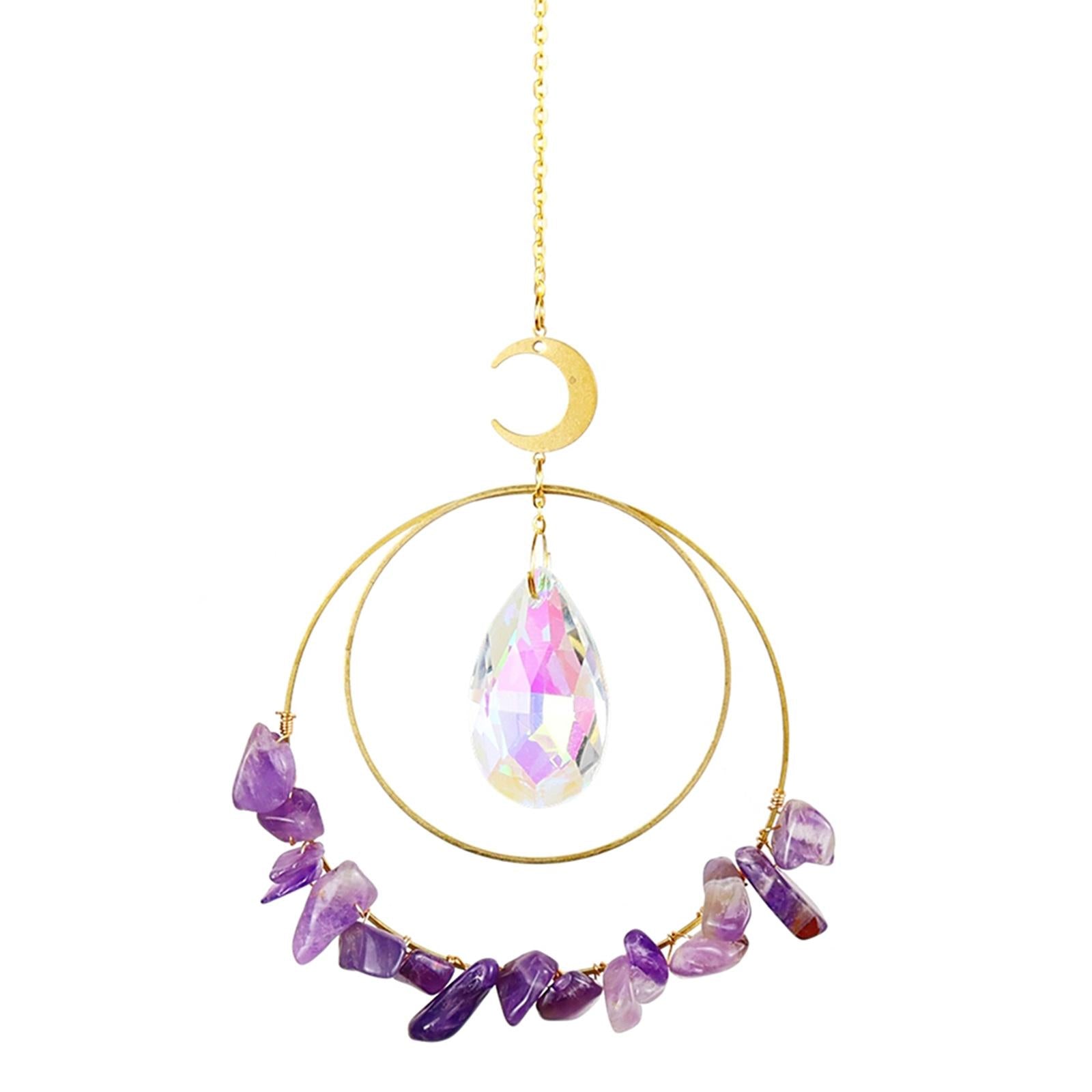 Crystal Window Hanging Decor Crystal Wind Chime Decor Purple