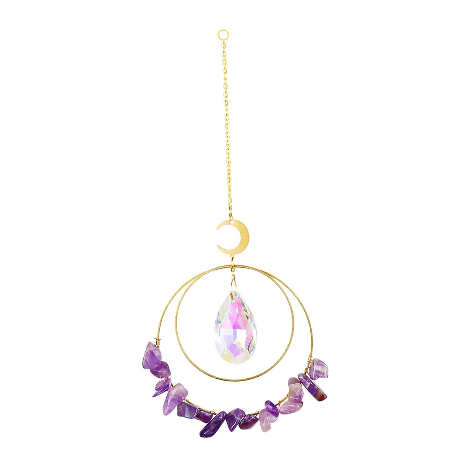 Crystal Window Hanging Decor Crystal Wind Chime Decor Purple