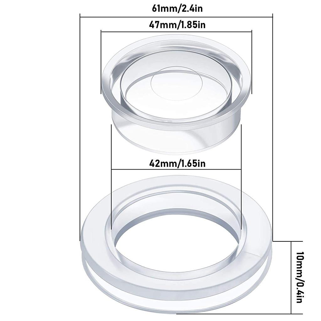 3xUmbrella Hole Ring Plug and Cap Set for Patio Table 2 Inch Clear Transparent
