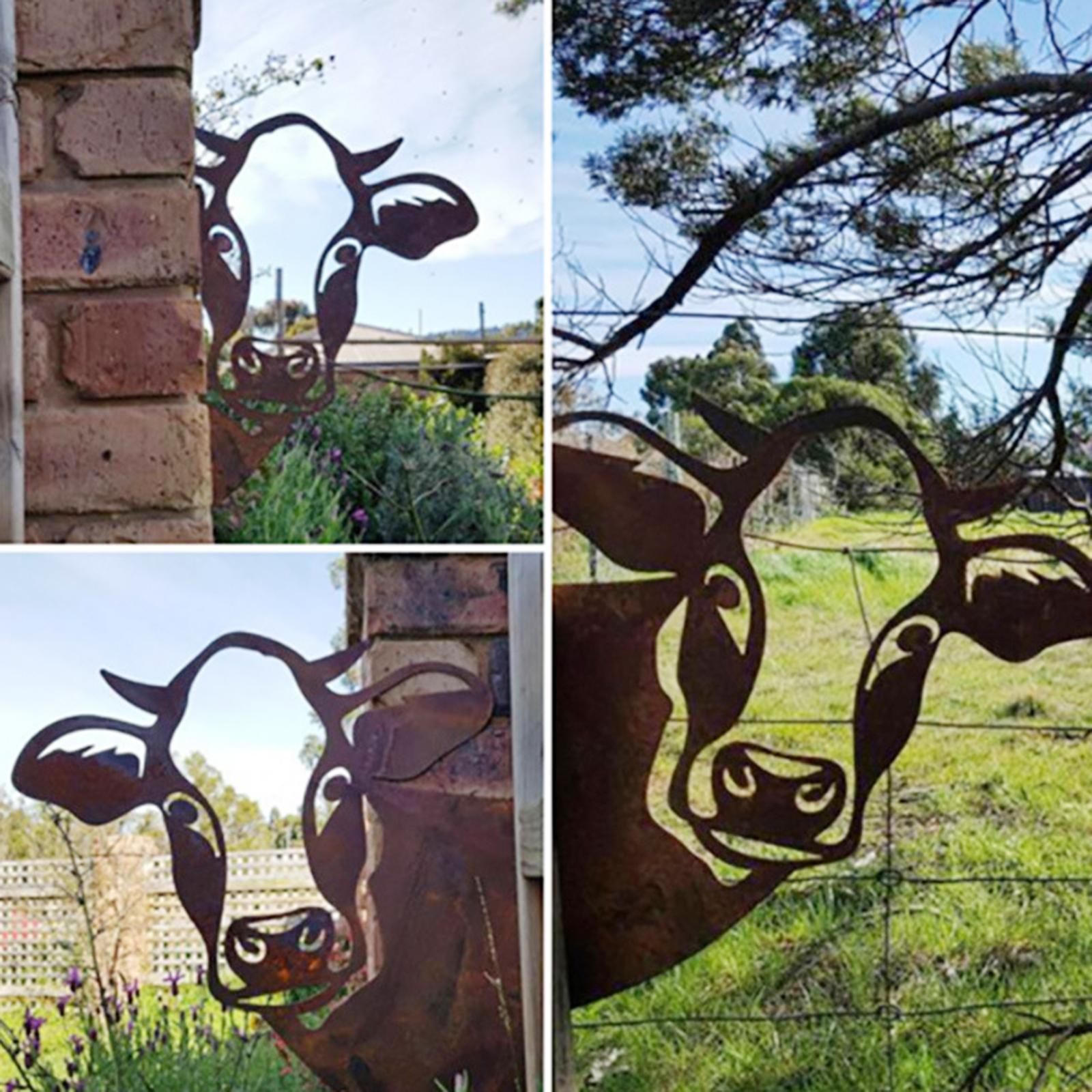 Art Hanging Metal Peeping Sheep Ornaments Outdoor Garden Adornment Decor