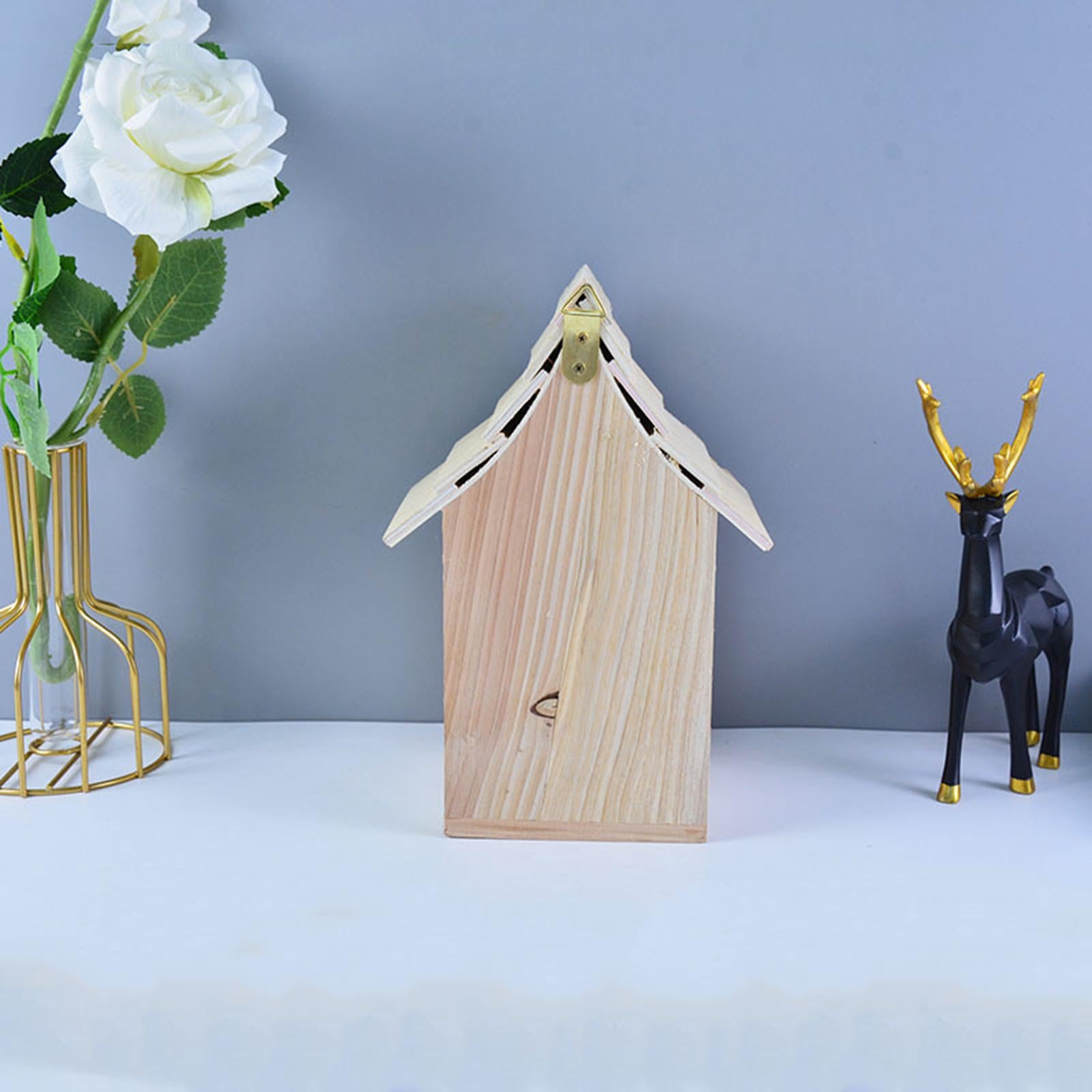 Bird House Hanging Small Wooden Stick Resting Place Feeder for Balcony