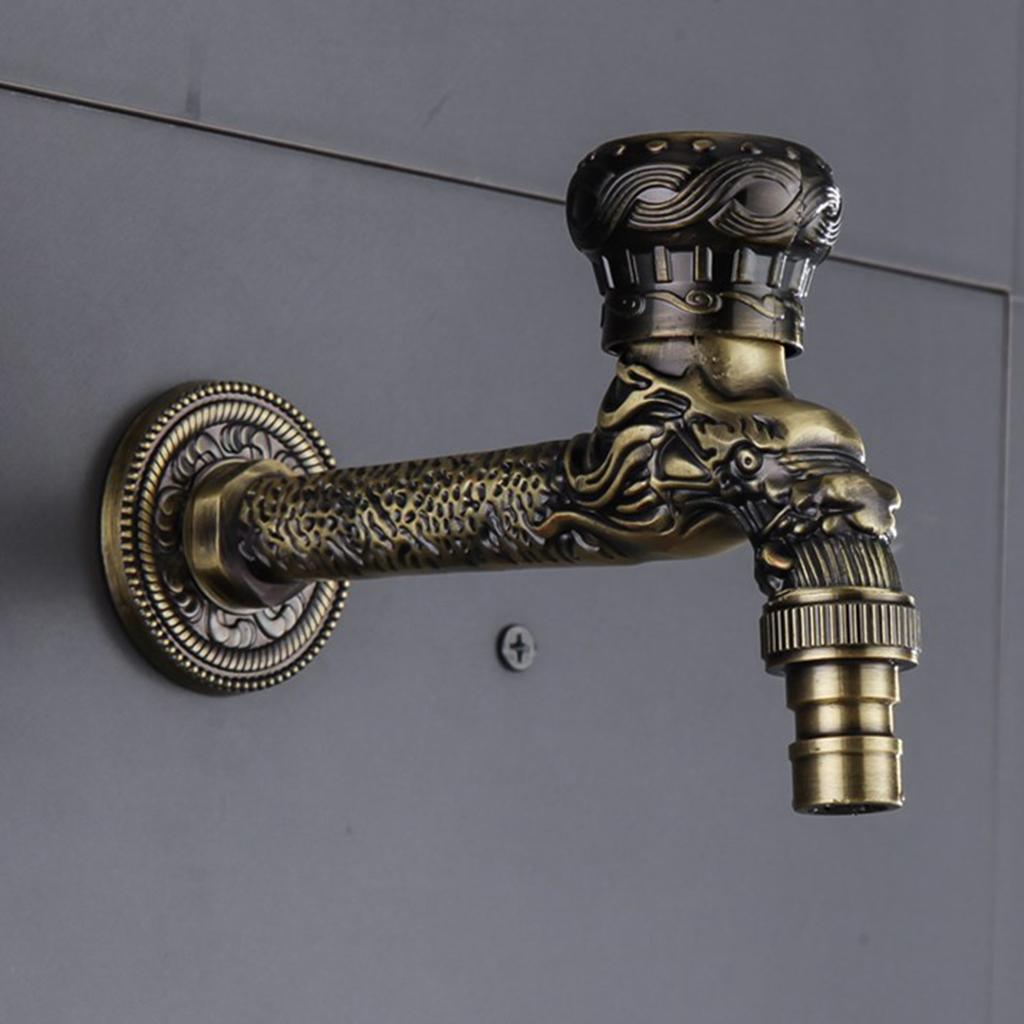 Antique Zinc Alloy Bibcock Kitchen Washing Machine Faucet Taps Bronze