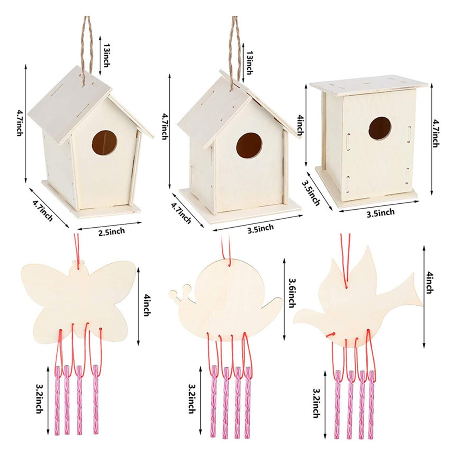 Creative Wooden Bird Nest Wooden Bird House Wood Diy Kit Wooden Style B