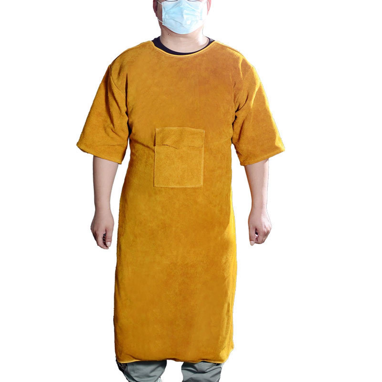 Cowhide Welding Apron Welder Protective Clothing 13.77x41.33 inches Yellow