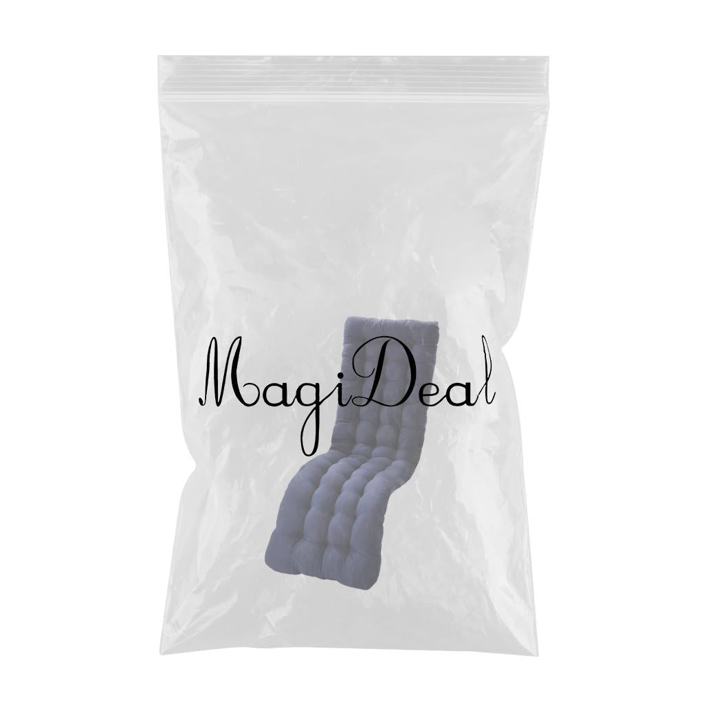 Comfortable Polyester Garden Recliner Cushion Thickened Mat Outdoor Indoor Navy C