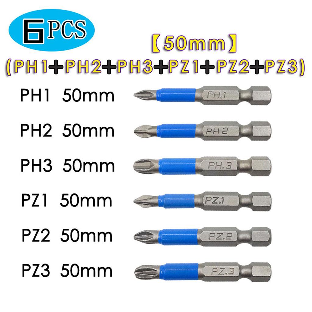 3xMagnetic Drill Bit Electric Alloy Steel Durable Handle Tool for Garden Home 50mm 6pcs
