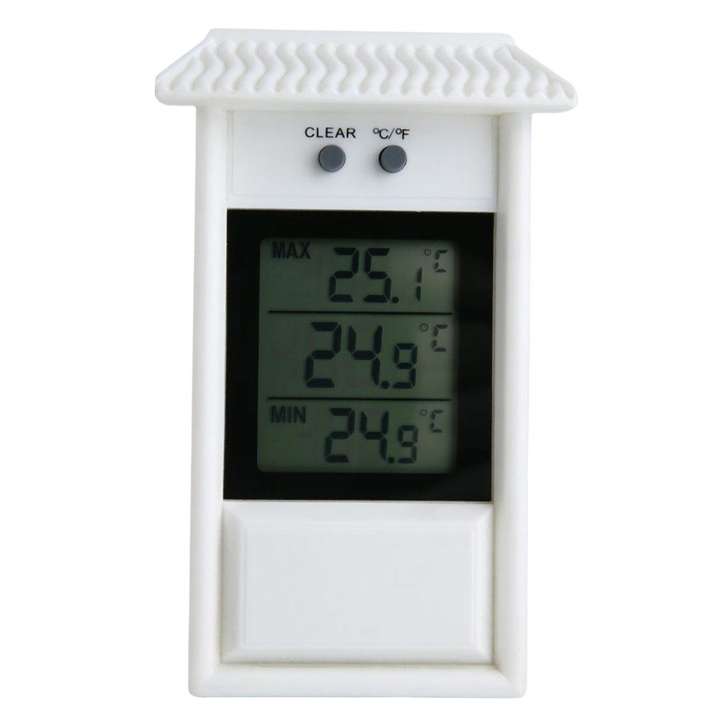 Digital Thermometer Garden Home Temperature Gauge Indoor Outdoor White