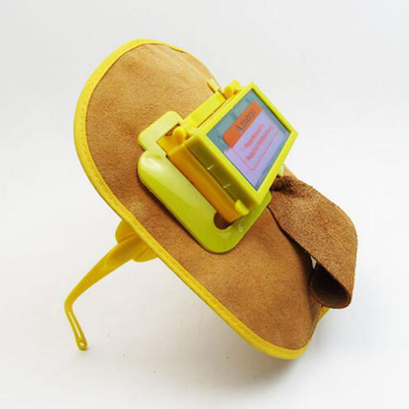 Auto Darkening Welder Helmet Cow Leather Electric Welding Mask Argon Arc