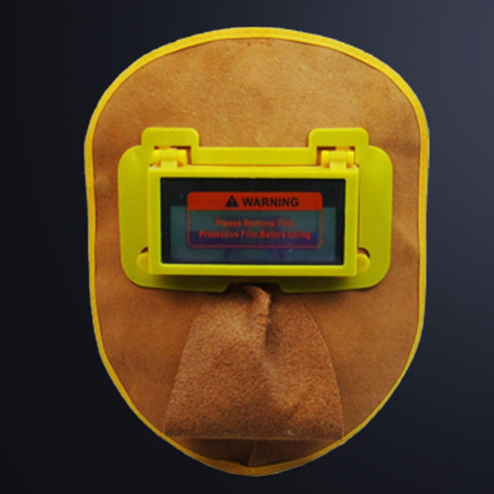 Auto Darkening Welder Helmet Cow Leather Electric Welding Mask Argon Arc